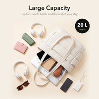 VELÁ Puffer Tote in Off-White, 20 litre capacity