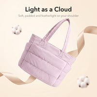 VELÁ Puffer Tote in Light Pink, soft, padded and lightweight